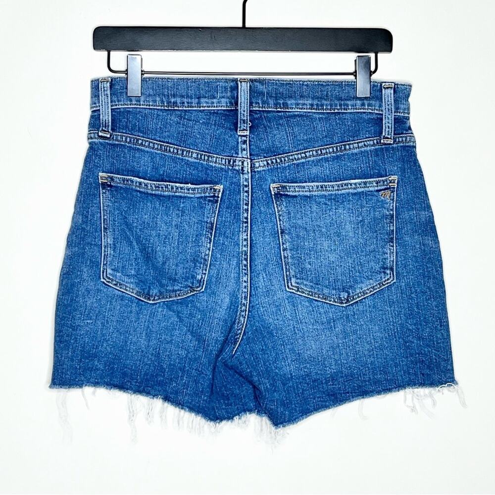 MADEWELL high rise denim shortie cutoff jean shorts size 26 medium wash - Picture 3 of 6